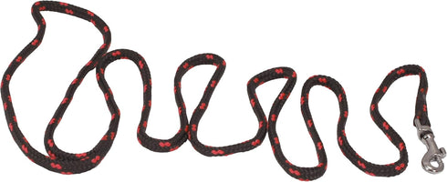 Dogs My Love 6ft Long Braided Rope Dog Leash Red with Black 6 Sizes (XXSmall: 6ft Long; 0.15" Diam (4mm))