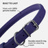 CollarDirect Rolled Leather Dog Collar, Soft Padded Round Handmade Genuine Leather, 13 Colors, 13-16 Inch, Purple Smooth