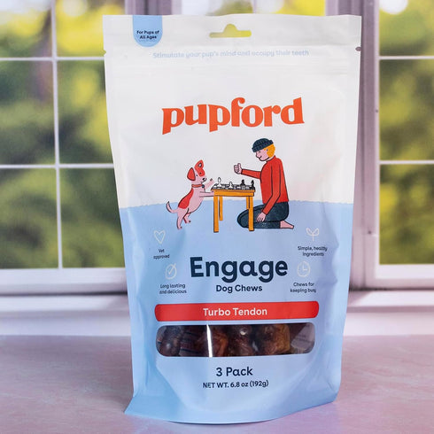 Pupford Beef Tendon Chews for Dogs, Extra Thick, Long-Lasting, Low Calorie, 5 Count