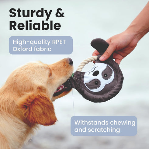 Flying Disc Tug-of-War Toy, Eco-Friendly Squeaker Toy for Medium and Large Dogs, 8.5" Diameter