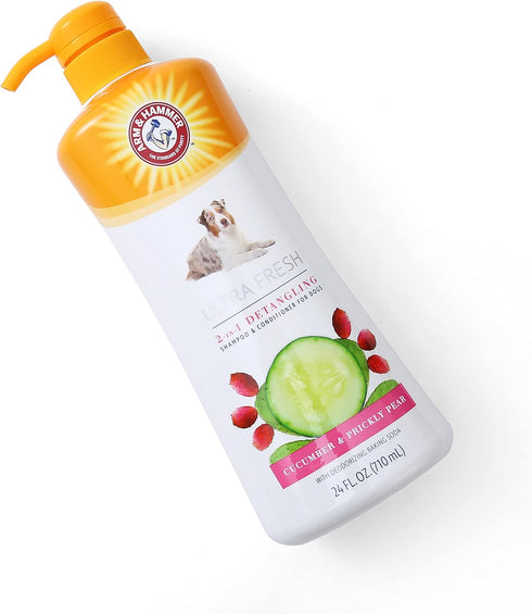 Hammer 2 1 24 Oz Arm & Ultra Fresh in Detangling Dog Shampoo and Conditioner with Baking Soda Deodorizer, Moisturizing