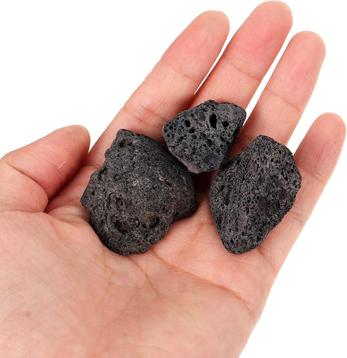 1 Set of Large Black Lava Rocks - Aquarium Volcanic Stones, 200g Decorative Pebbles for Fish Tank & Bonsai