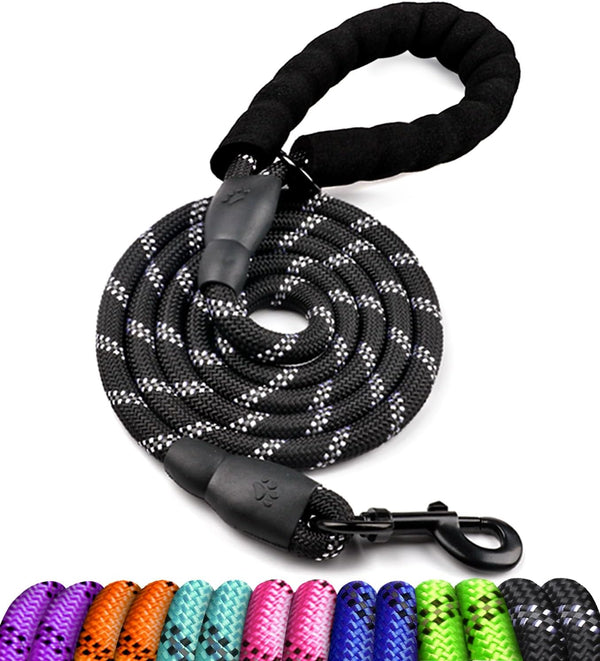 COOYOO Dog Leash 5/6 FT, Comfortable Padded Handle with Highly Reflective Threads for Small Medium Large Dogs