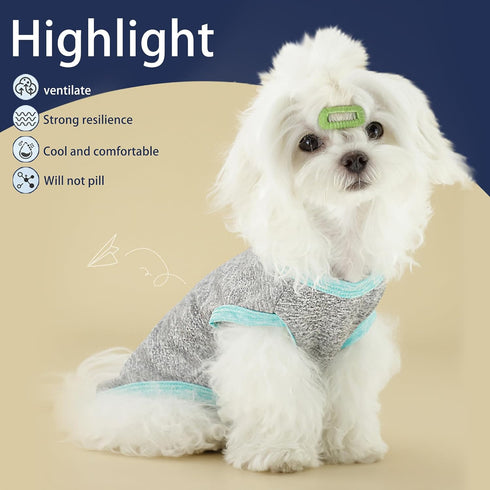 Chic Ion Polyester Dog Vest: Fashionable Moisture-Wicking Dog Apparel for Small, Medium, Large Breeds, Grey L