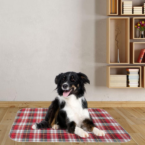 2 Pack 36"x 48" KOOLTAIL Reusable Puppy Pads, Washable Pee Pads for Dogs-Waterproof Non-Slip Plaid Puppy Training Pads