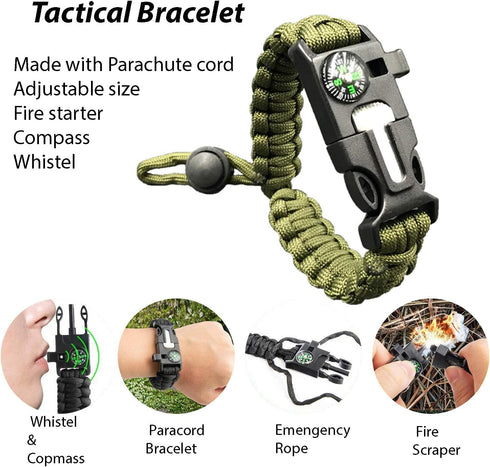 Survival Kits Emergency Gear with First Aid and Tactical Tools, Camping Gear, Gift for Men