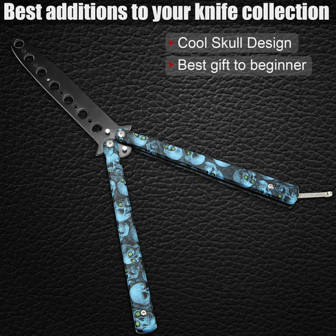 MORDEN MS Practice Finger Trainer Tool, Steel Metal Folding Balisong Tool with Latch for Training and Flipping Tricks