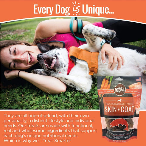 All Natural Dog Treats - Healthy Skin & Coat Salmon Treats - Dehydrated, Crunchy, Human-Grade, 8oz, Pack of 1