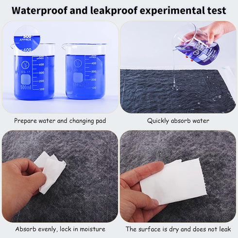 50PCS 23" 17" PINVNBY Disposable Pet Pee Pads All-Absorb L x W Black Carbon Cage Liners Odor-Control Bunny Training