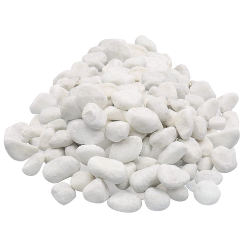 Unpolished White Pebbles 10 Lb. - 1 inch Pebbles for Plants, Gardens,