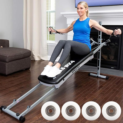 Total Gym Set of 4 Replacement Wheels/Rollers for Models 2000, 3000, Some 3000 XL, Early XL (White)