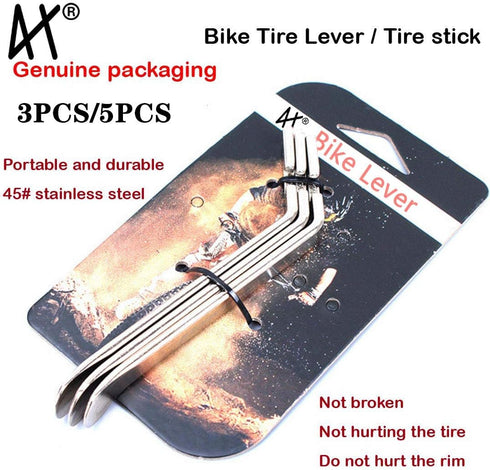 Premium Bicycle Tire Lever - Tyre Spoon Iron Changing Tool, Stainless Steel Levers for Bike Tube Repair