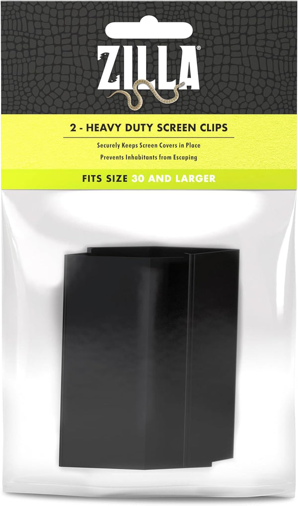 Zilla Heavy Duty Screen Clips, 2 Pack, Secures Screen Covers to Terrarium, Fits Size 30G and Larger