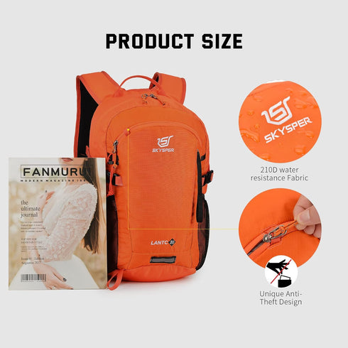 SKYSPER Small Hiking Backpack, 20L Lightweight Travel Daypack for Women & Men