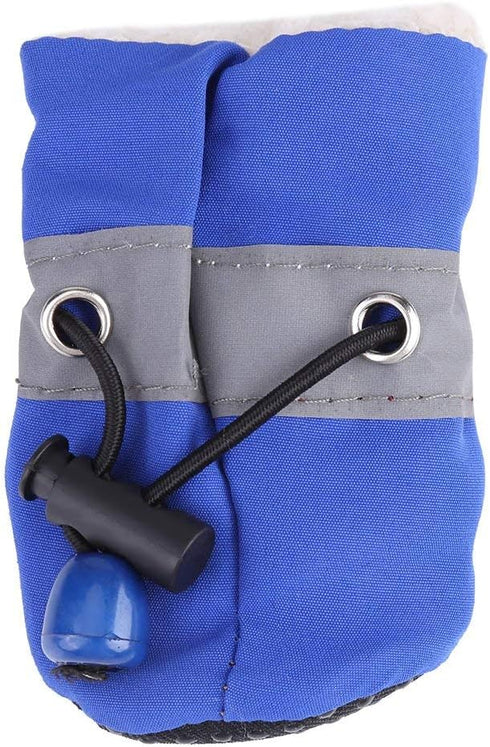 Fdit 4Pcs Dog Shoes Protectors with Elastic Fastening Band Set, Anti-Slip Sole Pet Dog Shoes Boots, Soft Cotton Padded