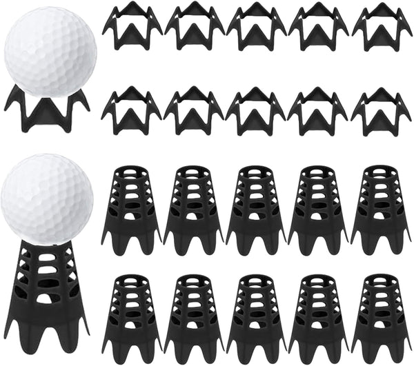Plastic Golf Tees, 20Pcs Simulator Tees for Indoor Outdoor Practice, Pack of 10 Tall & 10 Small for Driving Range