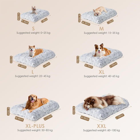 EHEYCIGA Fluffy Dog Crate Pad, Plush Faux Fur Anti-Anxiety Small Dog Bed, Washable Soft Warm Mat with Non-Slip Bottom