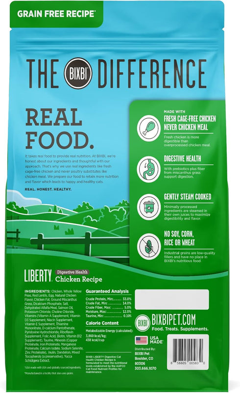 BIXBI Liberty Dry Food Digestive Cat Health Chicken Recipe, 3lb