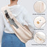 Dog Sling Carrier, Adjustable Strap, Soft Cotton Dog Carrier Bag with Pocket for Travel Outdoor (Beige)