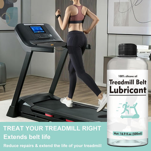 500ml (17oz), 1000cs 100% 7.8" 10ml Treadmill Lubricant for Belt Silicone Oil with Reach Tube & Syringe, Walking Pad