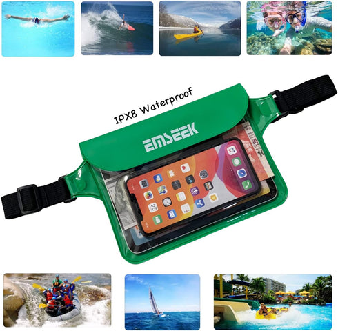 Waterproof Dry Belt Bag Fanny Pack Waist Pouch - Keep Your Key Fob, Wallet, Kindle, Phone Dry - Perfect for Swim Surf