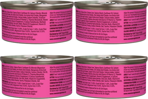 '-12 Pack Pack -4 (3oz Rawz Natural Premium Canned Cat Wet Food Shredded Cans Variety Flavors with Yow Pet Lid- (Tuna