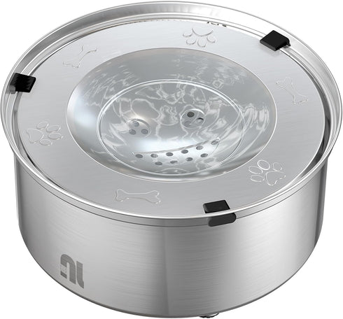 Dog Water Bowl No Spill, 3L/101oz Stainless Steel Slow Water Bowl for Dogs, No Splash Dog Water Bowls