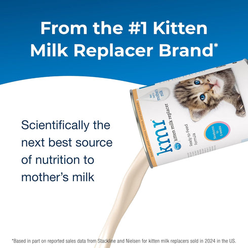 Pet-Ag KMR Kitten Milk Replacer Liquid, 11 oz, Ready-to-Feed Kitten Formula with Vitamins for Newborn Kittens