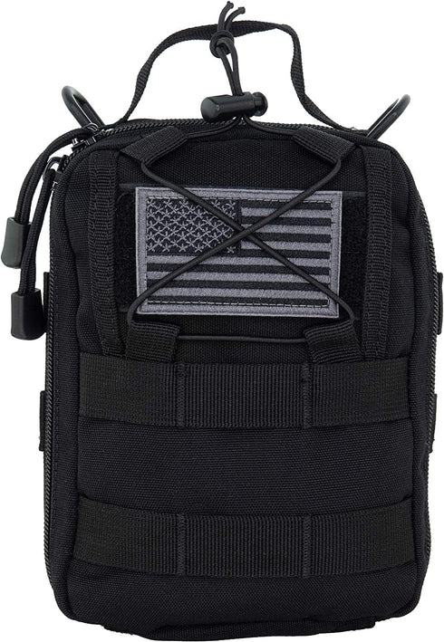 LINE2design First Aid (Ifak) Pouch EMS Bag - Tactical EDC Rescue Utility Gear IFAK Bags for Hiking, Includes USA Patch