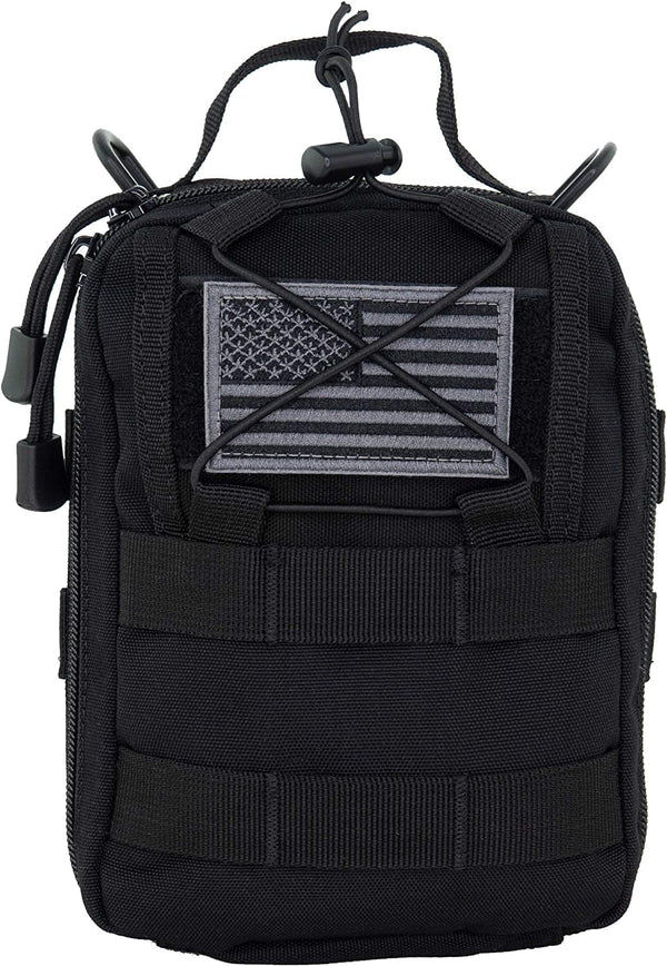 LINE2design First Aid (Ifak) Pouch EMS Bag - Tactical EDC Rescue Utility Gear IFAK Bags for Hiking, Includes USA Patch