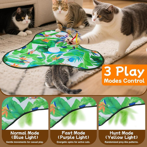 Pet's Var Interactive Cat Toys for Indoor Cats - Automatic Anti-Boredom Butterfly Toy with Plush Flutter Tail