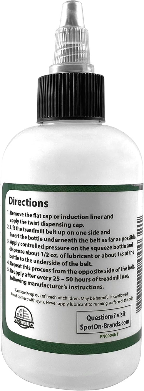100% Treadmill Belt Lube - Made in The USA - Easy Squeeze for Controlled Flow Treadmill Lubricant - Silicone