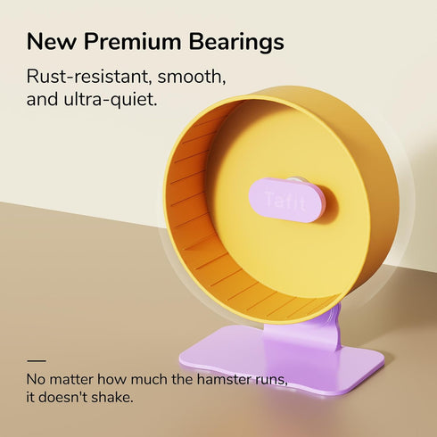 Silent Hamster Wheel 8.7 Inch Dual-Bearings Quiet Running Exercise Wheels, Height Adjustable for Dwarf Hamsters,