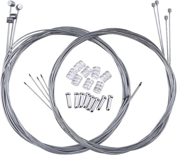 Hotop 8 Pcs Universal Bicycle Brake Cable Shift Cable Kit for Mountain or Road Bike