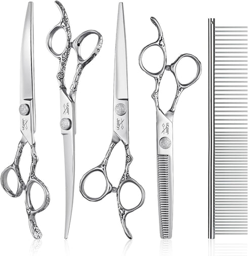 JASON Dog Grooming Scissors Kit, Professional 6 in 1 Dog Scissors Set