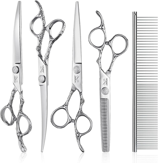 JASON Dog Grooming Scissors Kit, Professional 6 in 1 Dog Scissors Set