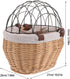 Commuting Puppy Bike Carrier Handwoven Wicker Pet Basket with Straps for Dog Cat Riding, Front Mounted Animal Carrier