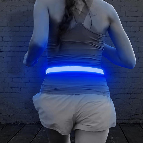 Illumifun LED Running Belt, USB Rechargeable Light Up Sash, High-Visibility Elastic Waistband for Nighttime Activities