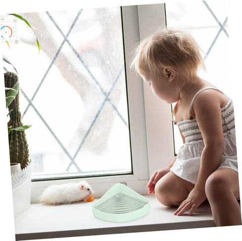 Chinchilla SUPVOX Guinea Pig Hay Compatible Rabbit Toilet Box Ceramic Pet Toilet Bunny Cage Hamster Potty