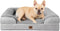 EHEYCIGA Orthopedic Dog Bed for Medium Dogs, Waterproof Memory Foam Couch Bed with Washable Removable Cover, Grey