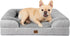 EHEYCIGA Orthopedic Dog Bed for Medium Dogs, Waterproof Memory Foam Couch Bed with Washable Removable Cover, Grey