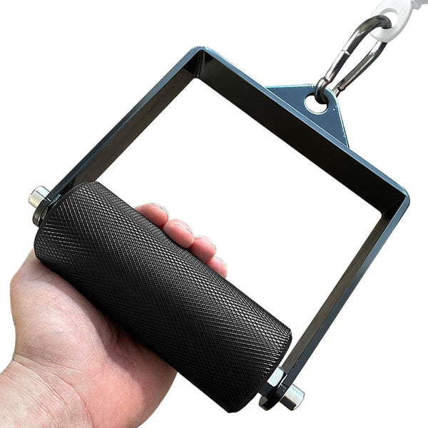 Gym Fitness LAT Pulldown Attachments, Fat Arm Wrestling D Handle Cable Grip for Finger Wrist Strength, Deadlift