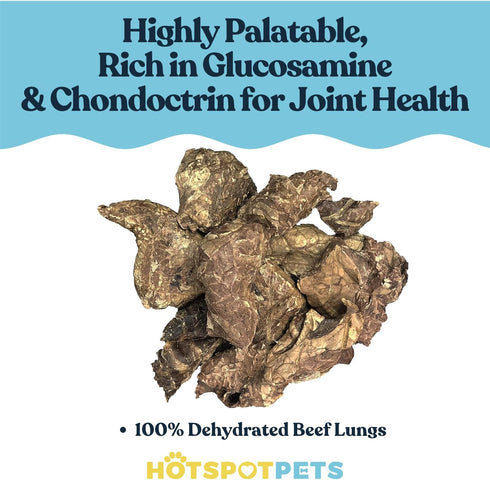 '-1 hotspot pets Beef Lung Dog Treats Pound Big Bag - Slow Roasted, All Natural Dehydrated Premium Beef Lung Training