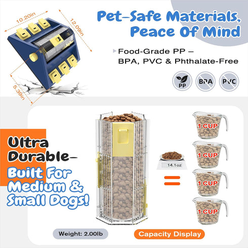 2 KADTC Dog Puzzle Toy, Large Size, Levels of Challenge, Paw-Activated Rolling Treat Dispenser, Slow Feeder & Mental