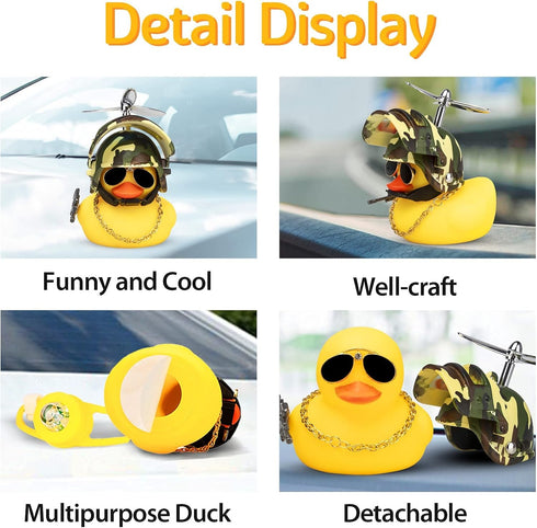 wonuu Rubber Duck Car Ornaments, Squeeze Duck Dashboard Decorations for Cycling and Motorcycle Accessories
