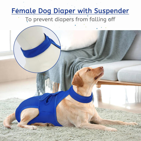 Dog Diapers Female Reusable Washable Period Diaper with Suspender,Adjustable Dog Panties Anti-Harassment, Doggie