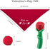 Weewooday 2 Pieces Valentine’s Day Dog Chew Toys, Durable Rose Chew Toys and Kisses Bandana for Small and Medium Pets