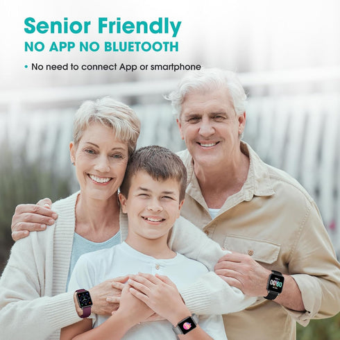 Senior Friendly Pedometer Watch, Waterproof Fitness Tracker with Step Counter, Calories/Sleep Tracker for Men Women