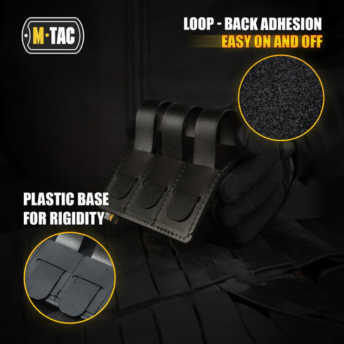M-Tac Loop Tactical Morale Patches Board - Molle Attachment 4.5 x 3.5, Black