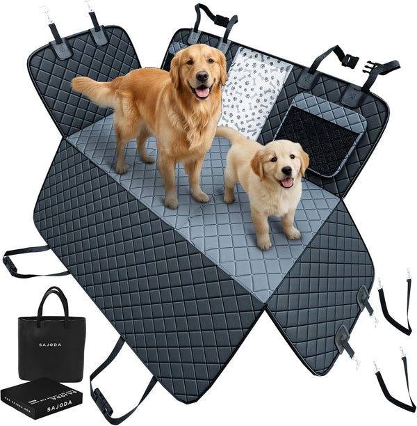 Sajoda Hard Bottom Dog Car Seat Cover for Back Seat, 900D Oxford Waterproof